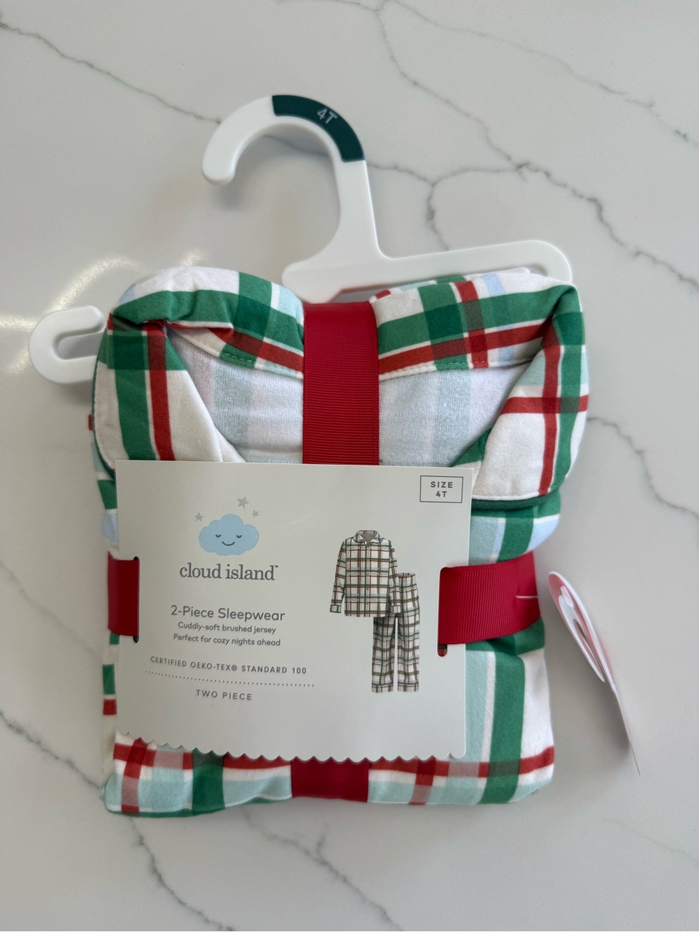 cloud island Red, Green & White Plaid 2-Piece Pajama Set